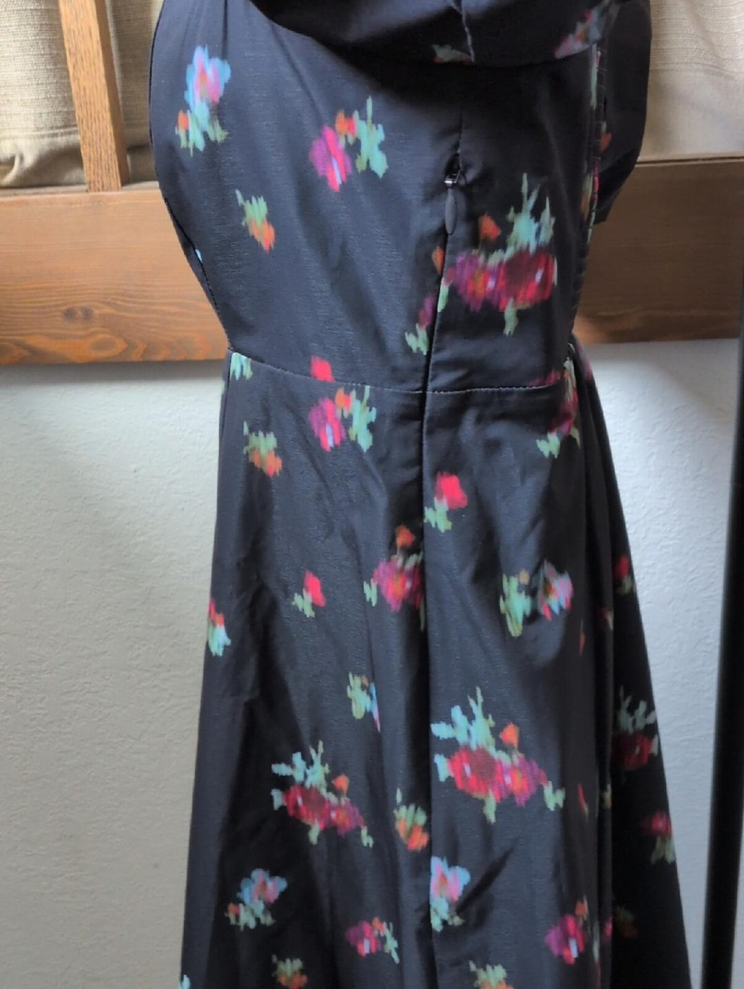 Hill House Matilda Dress Black Ikat Taffeta - XS