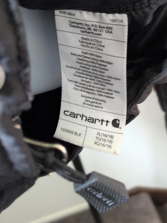 Carhartt women's black hooded utility jacket style 103909 - XL