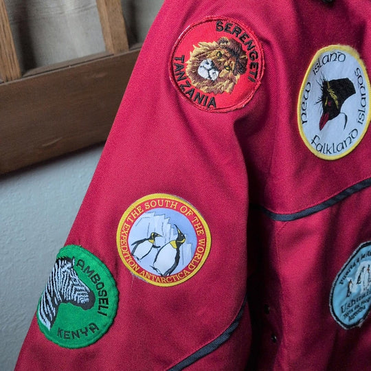 Vintage Antartica, Australia, new Zealand, And Africa Cruise Jacket With Patches - Medium