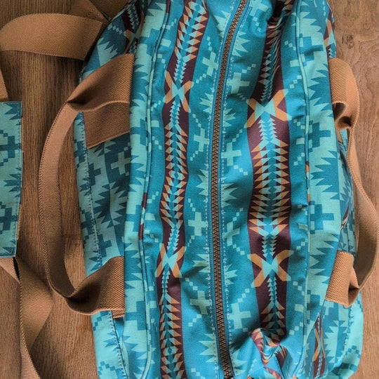 Pendleton Teal Aztec Printed Duffle Bag