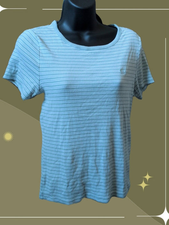 Levi's Basic Striped Tee In Seafoam Green - L