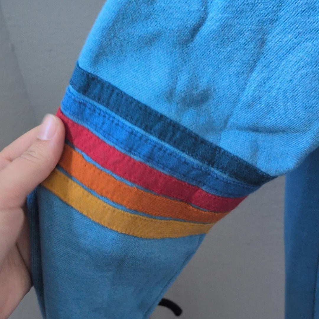 Aviator Nation Relaxed Rainbow Strip Crew Neck  - Medium