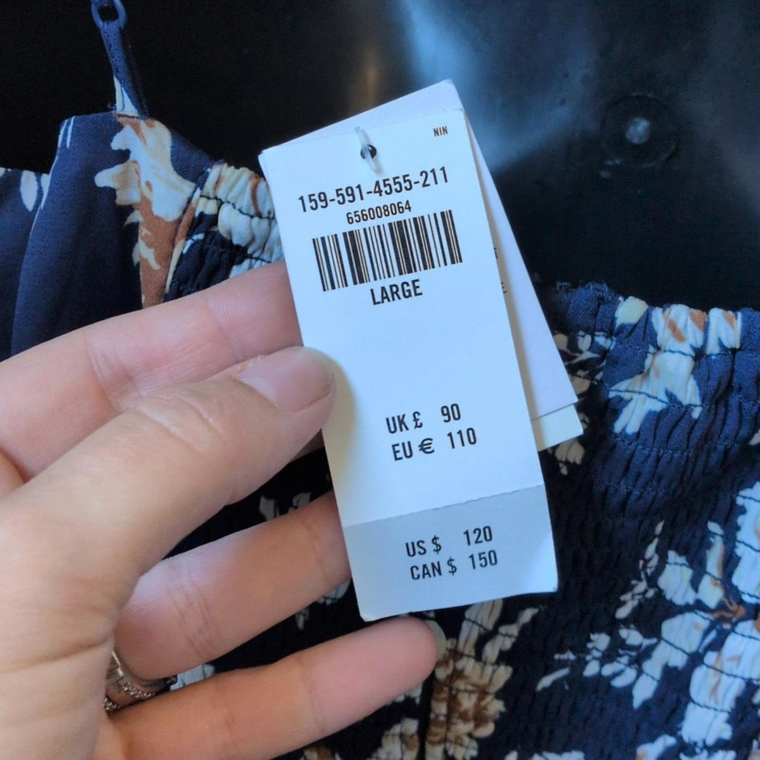 Abercrombie & Fitch Camille Dress In Navy Floral - Large.