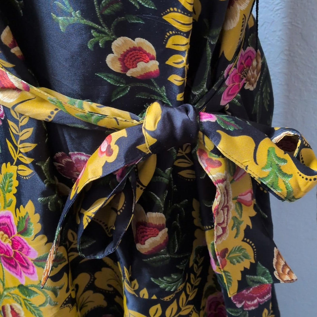 Farm Rio Arabesque Floral Black Maxi Dress - XS