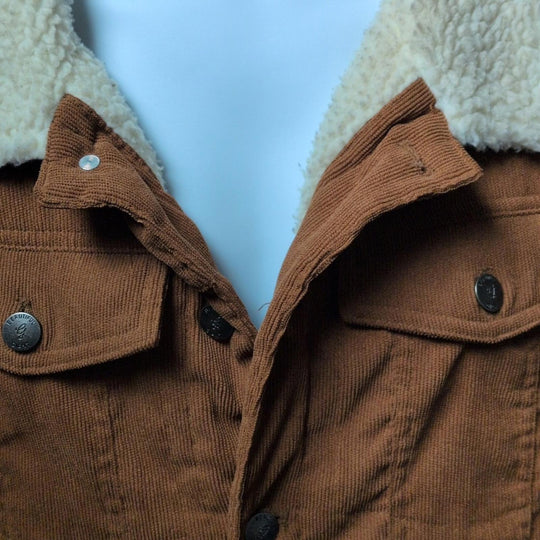 Beautiful Giant Sherpa And Corduroy Jacket - M