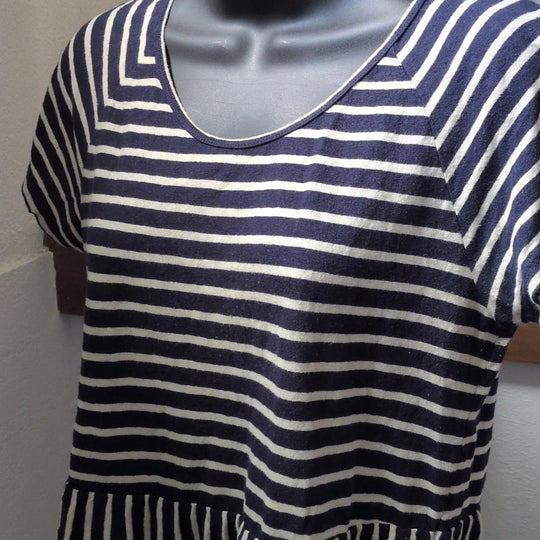 Madewell Striped Swing Panel Peplum Tee - XS