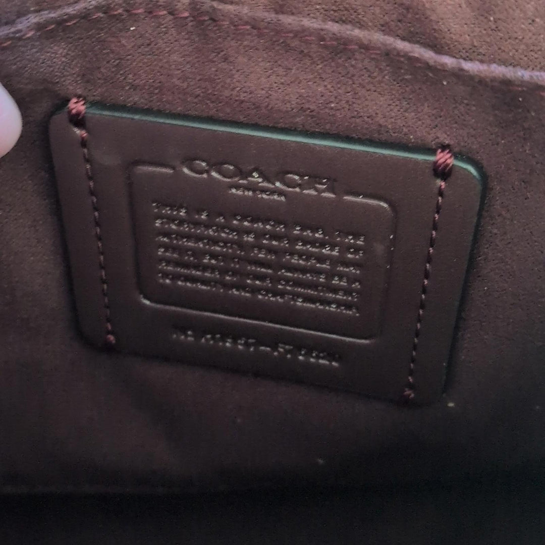 Coach Tilly Top Handle Purse With Dark Signature Print Bottom