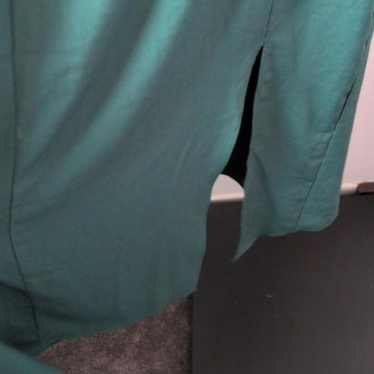 Abercrombie Camille Midi Slit Dress In Emerald - Medium