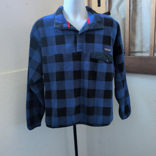 Patagonia Synchilla In Blue Plaid - Medium
