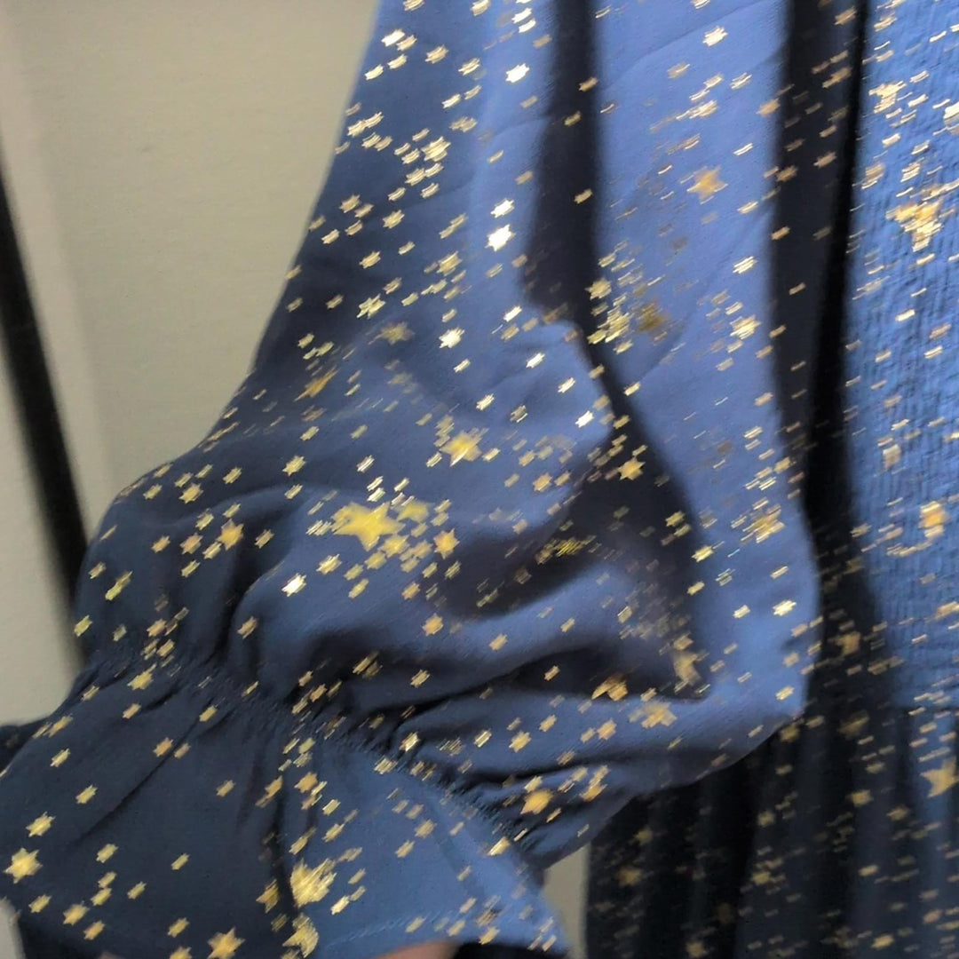 Ivy City Co Starry Nights Dress In Navy And Gold - 3xl