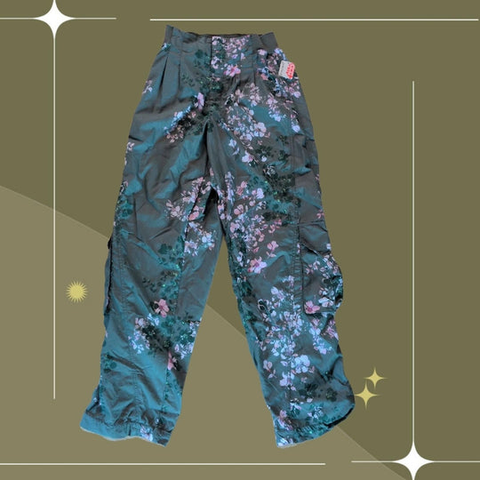 Free People Movement Mesmerize Me Pant In Green Pink Floral - Medium
