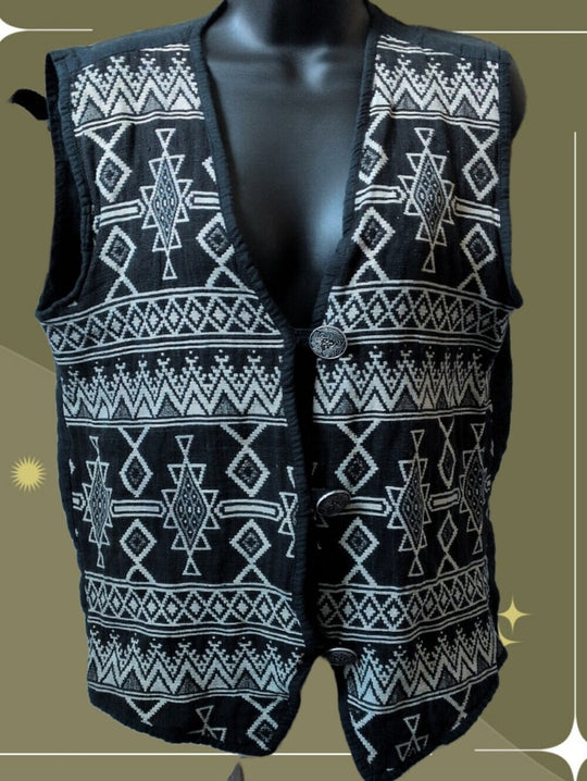 Vintage Flashback Aztec Kilim Style Vest Size L