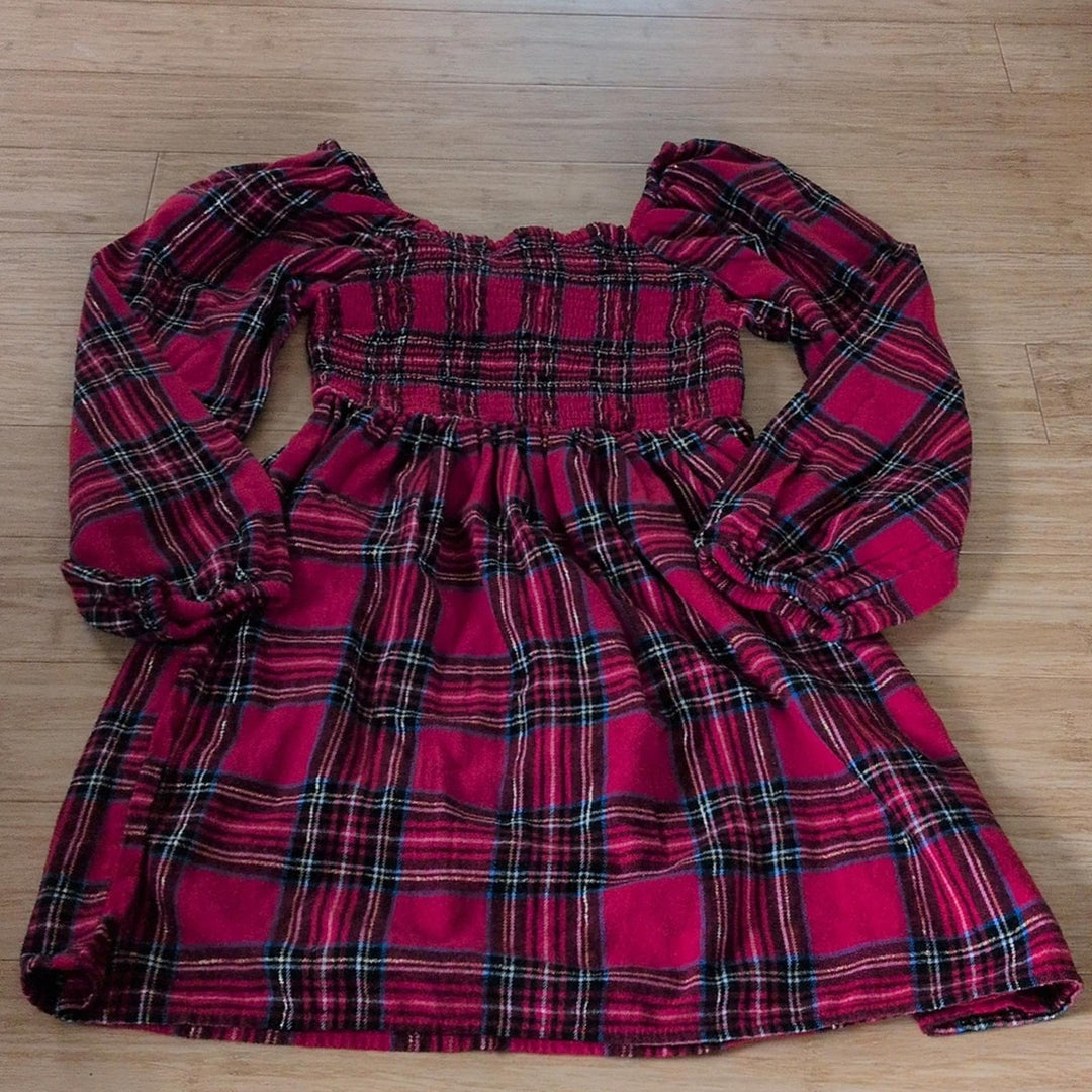 Thereabouts Girls Sparkle Tartan Plaid Dress - L /14