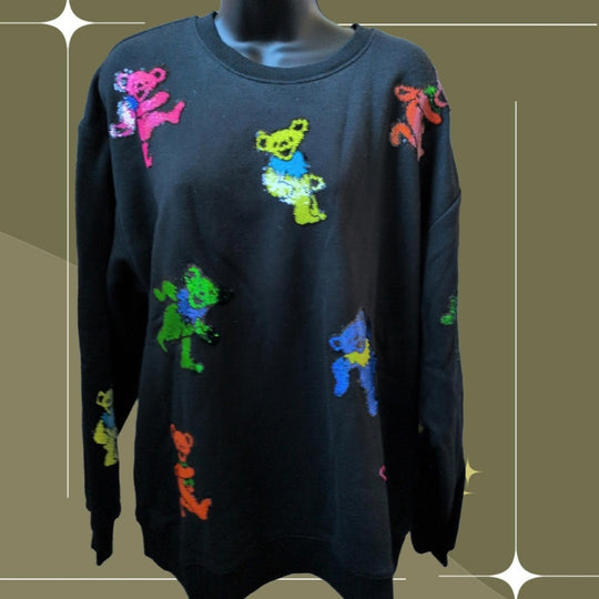 Megan Fabulous Grateful Dead Dancing Bears Sweater - Large