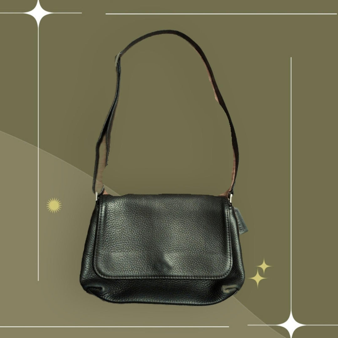 Vintage Coach Hudson Flap Pebble Leather Bag