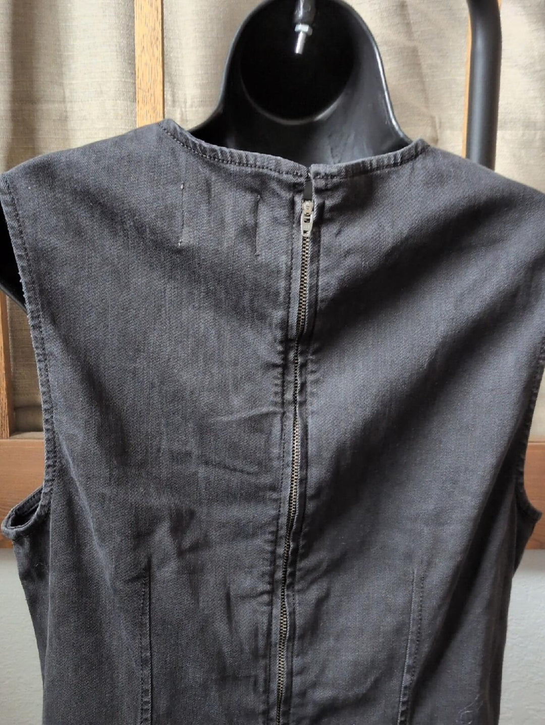 Reformation Kendi Denim Midi Dress In Washed Black Size 12