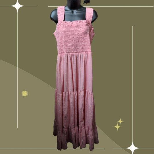 Abercrombie And Fitch Smocked Bodice Easy Maxi Dress - PXXL