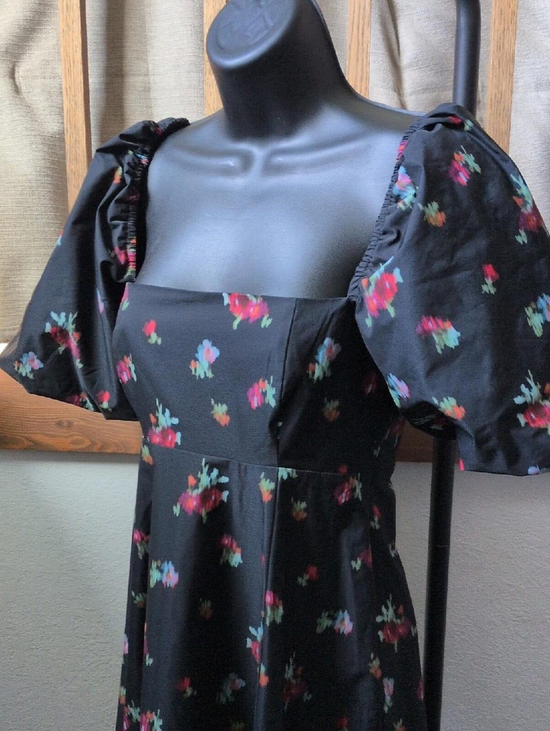 Hill House Matilda Dress Black Ikat Taffeta - XS