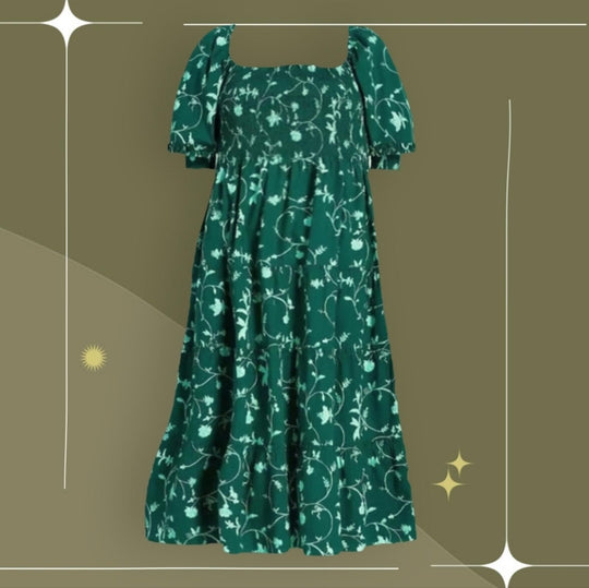 Hill House Home Nesli Emerald Botanical Floral Nap Dress - XL