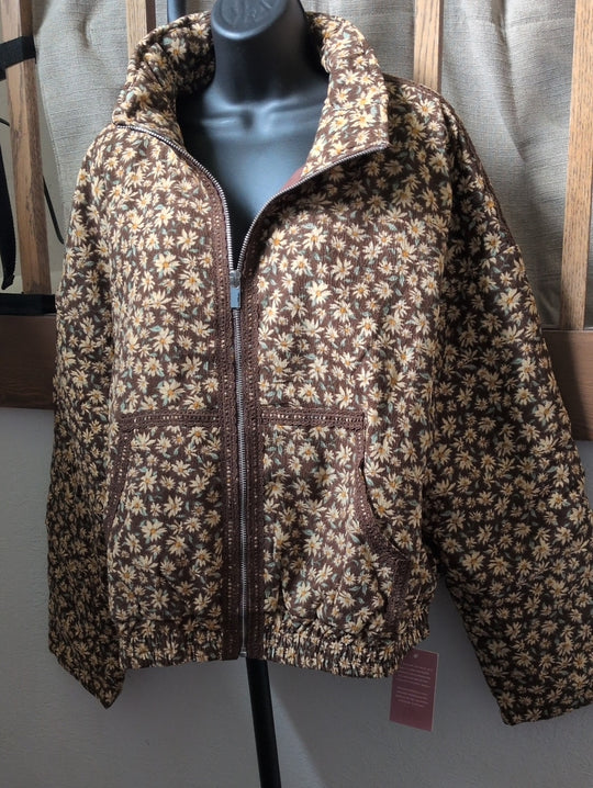 Ivy City Co Tasia Brown Floral Jacket - XL