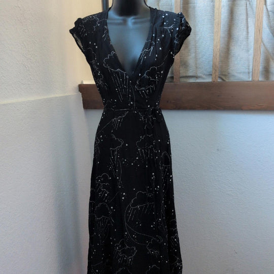 Rare Reformation Carina Dreamscape Rain Cloud Wrap Dress - XS