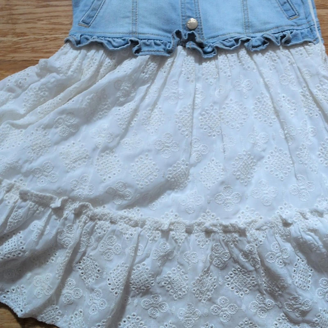 Mayoral Eyelet And Denim Dress - Girls 8