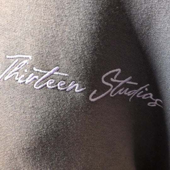 Thirteen Studios Double Layered Hoodie Black Acid Washed