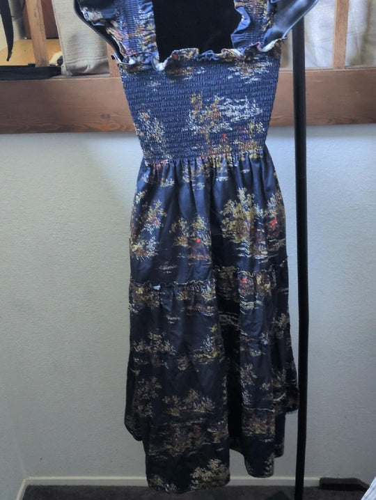 Hill House Home The Ellie Nap Dress in Navy Equestrian Toile - XXS