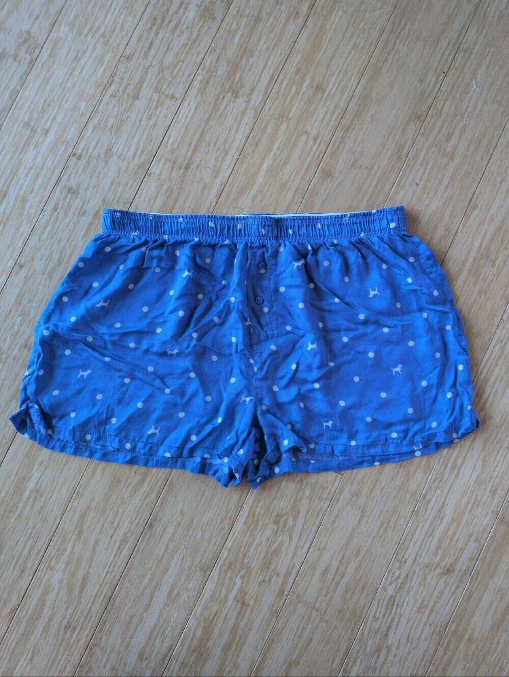 Victoria Secret Pink Blue Dog Dot Sleep Boxer Short - M