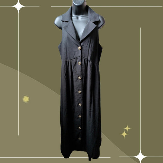 Pomander Place Black Jules Sleeveless Button Down - Large