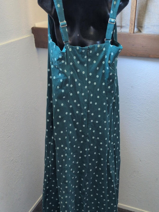 Abercrombie And Fitch Mila Dot Dress In Teal/ Green - XXL