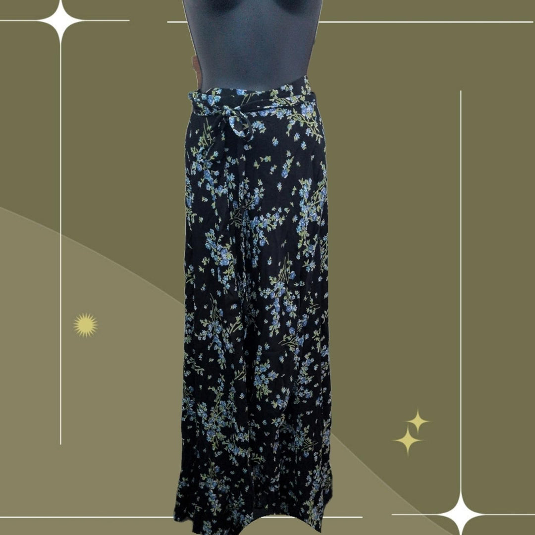 Reformation Blue Floral Viscose Maxi Wrap Skirt - S/M