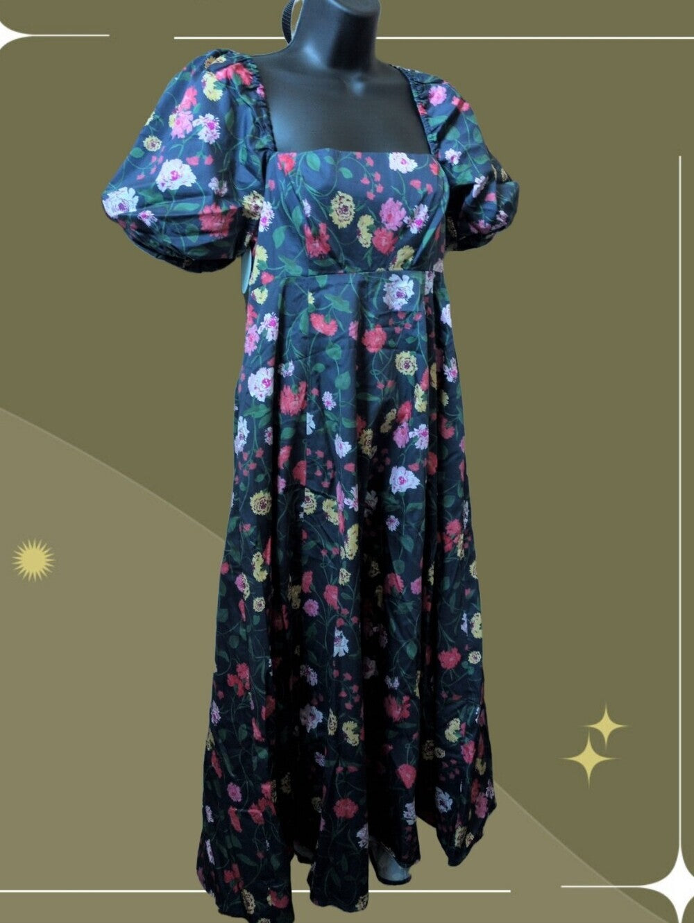 The Matilda Dress In Multi Navy Floral Size Small