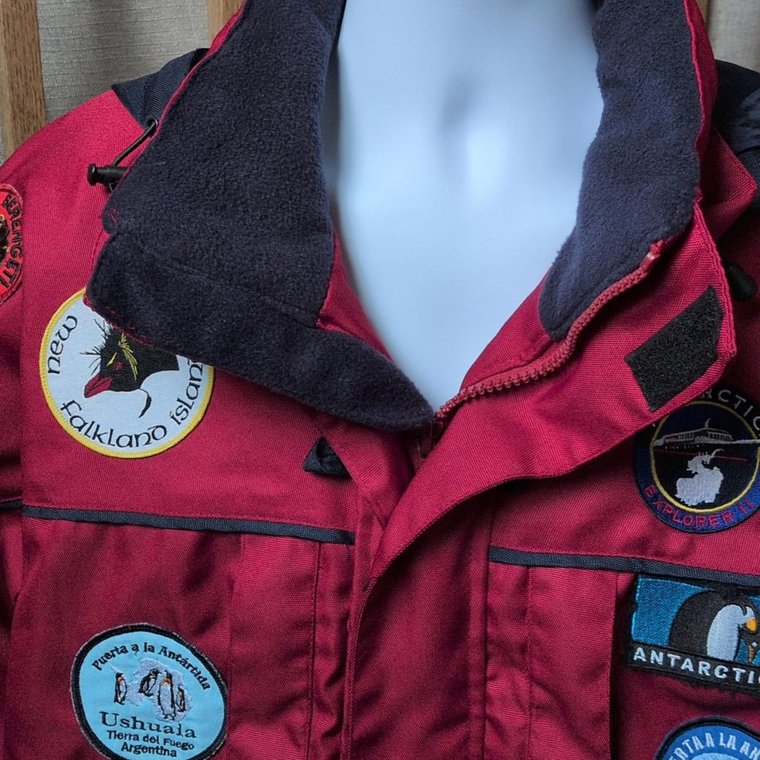 Vintage Antartica, Australia, new Zealand, And Africa Cruise Jacket With Patches - Medium