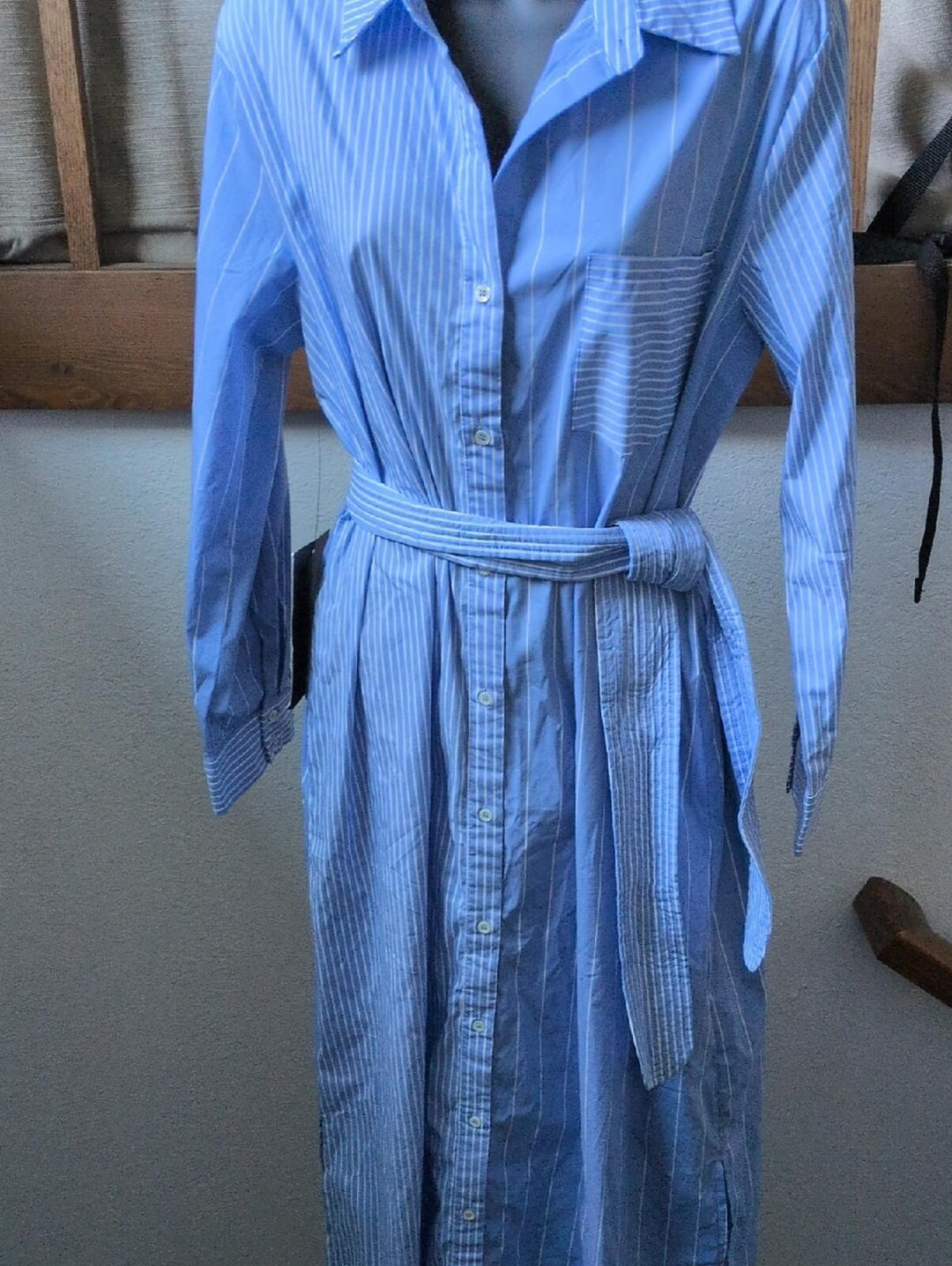 Tuckernuck Pomander Place Chessie Striped Tie Shirt Dress - Large
