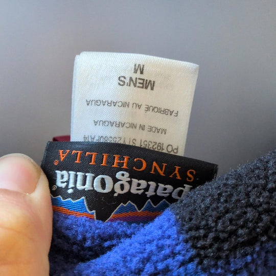 Patagonia Synchilla In Blue Plaid - Medium
