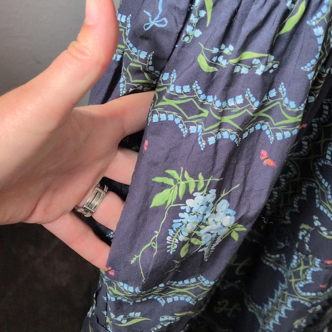 Hill House Home Ellie Patchwork Floral nap Dress In Navy - XXL