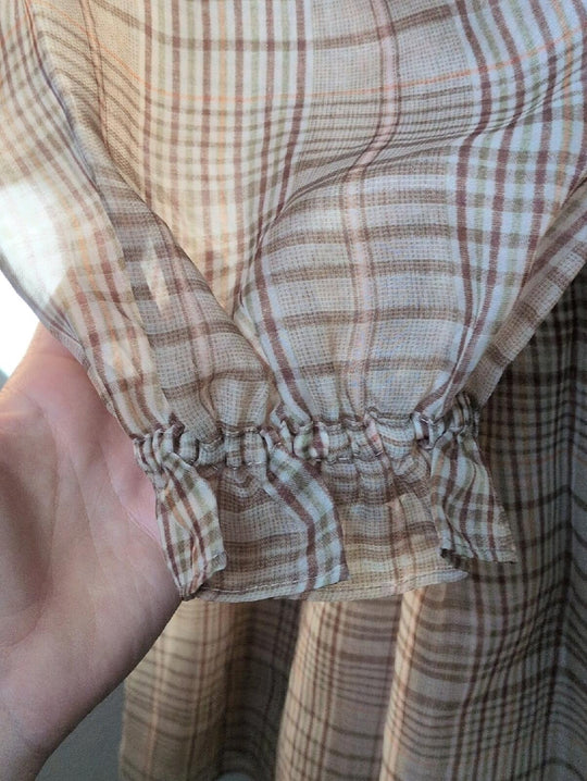 Selkie Plaid Puff Mini Dress - M