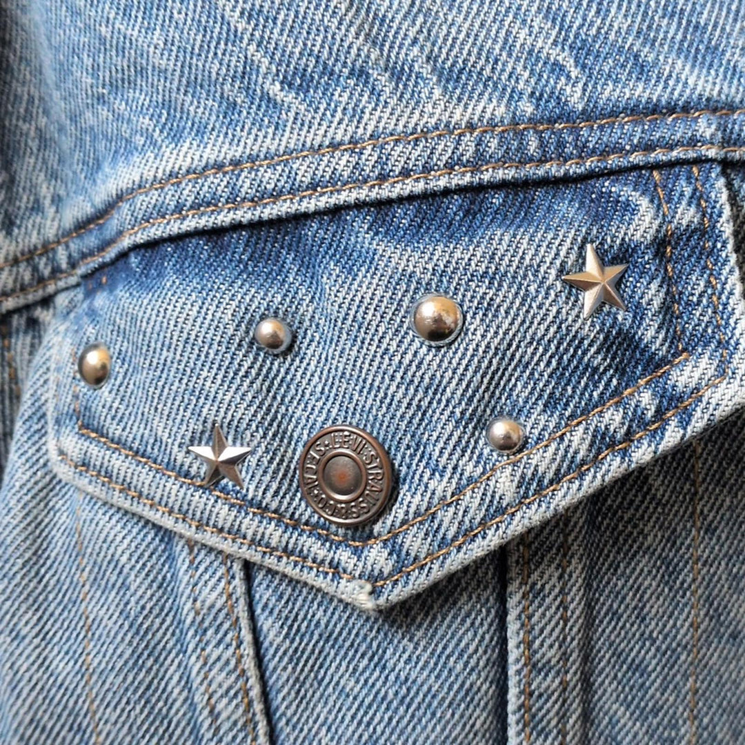 Levi's Women's Sherpa Jean Jacket With Star Grommet Detailing