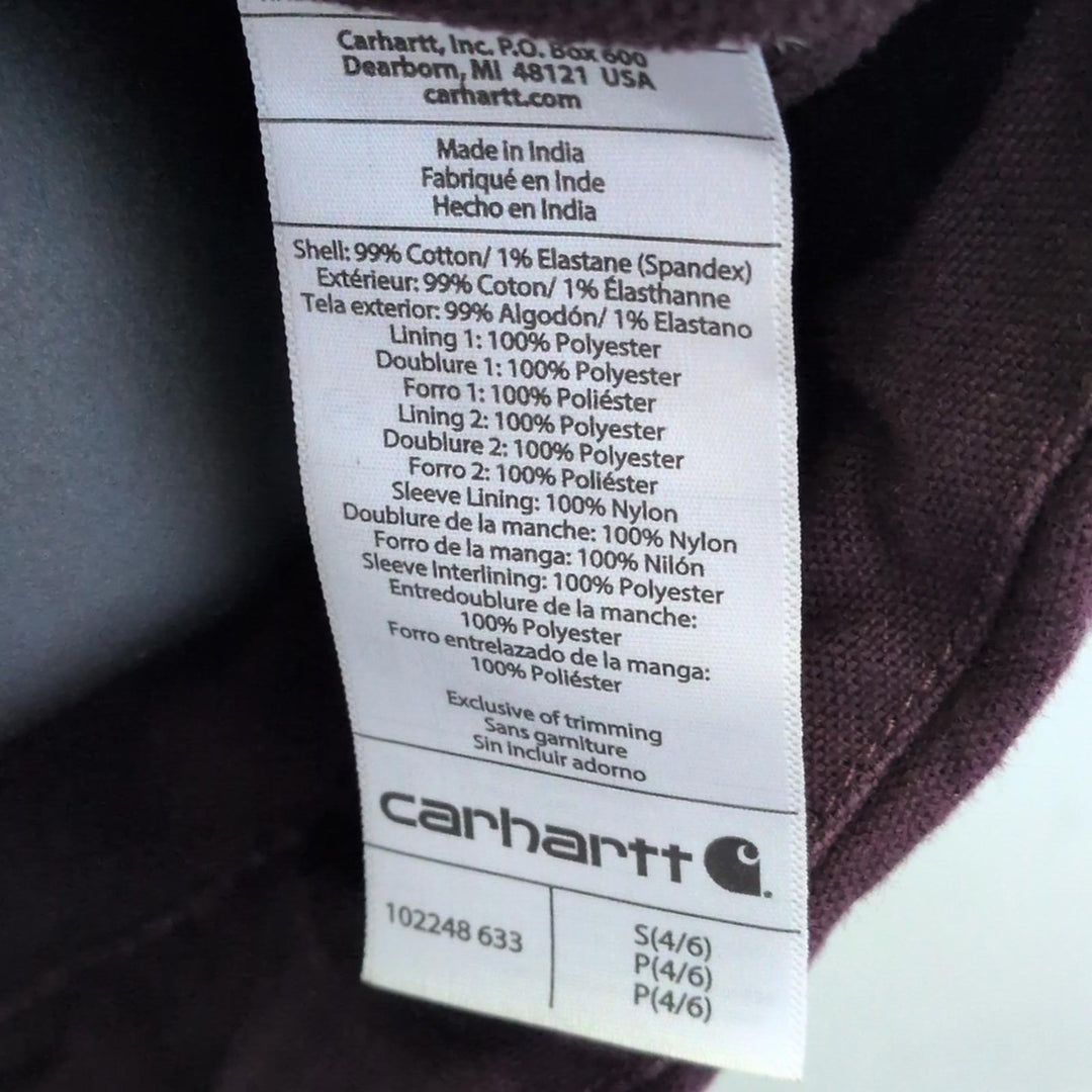 Carhartt FULL SWING CALDWELL JACKET #102248 In Plum - Small