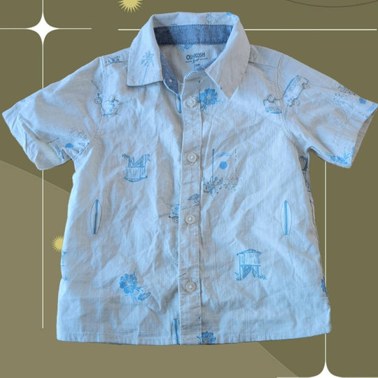 Oshkosh Boys Button Down Surf Shirt 24 Mo
