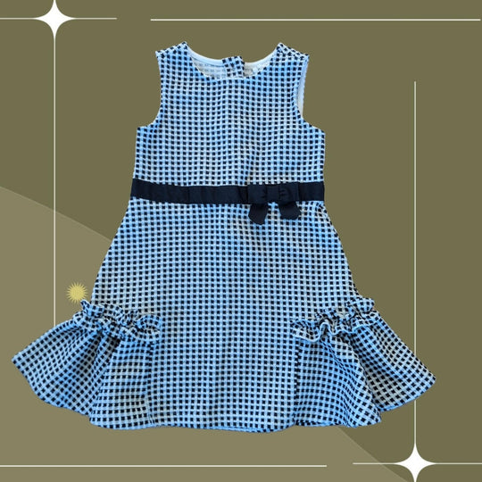 Janie And Jack Navy Blue Checked Girls Dress