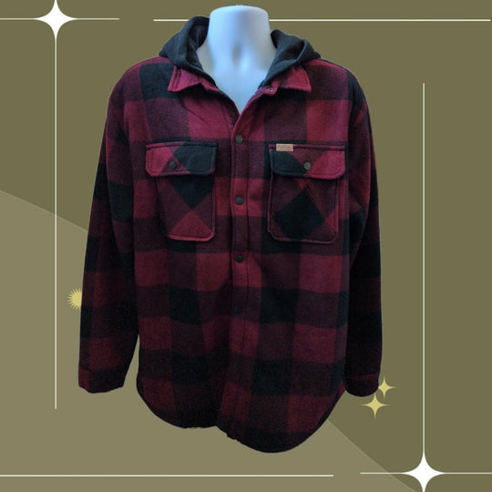 Mens Matix Plaid Sherpa Lined Shirt Jacket