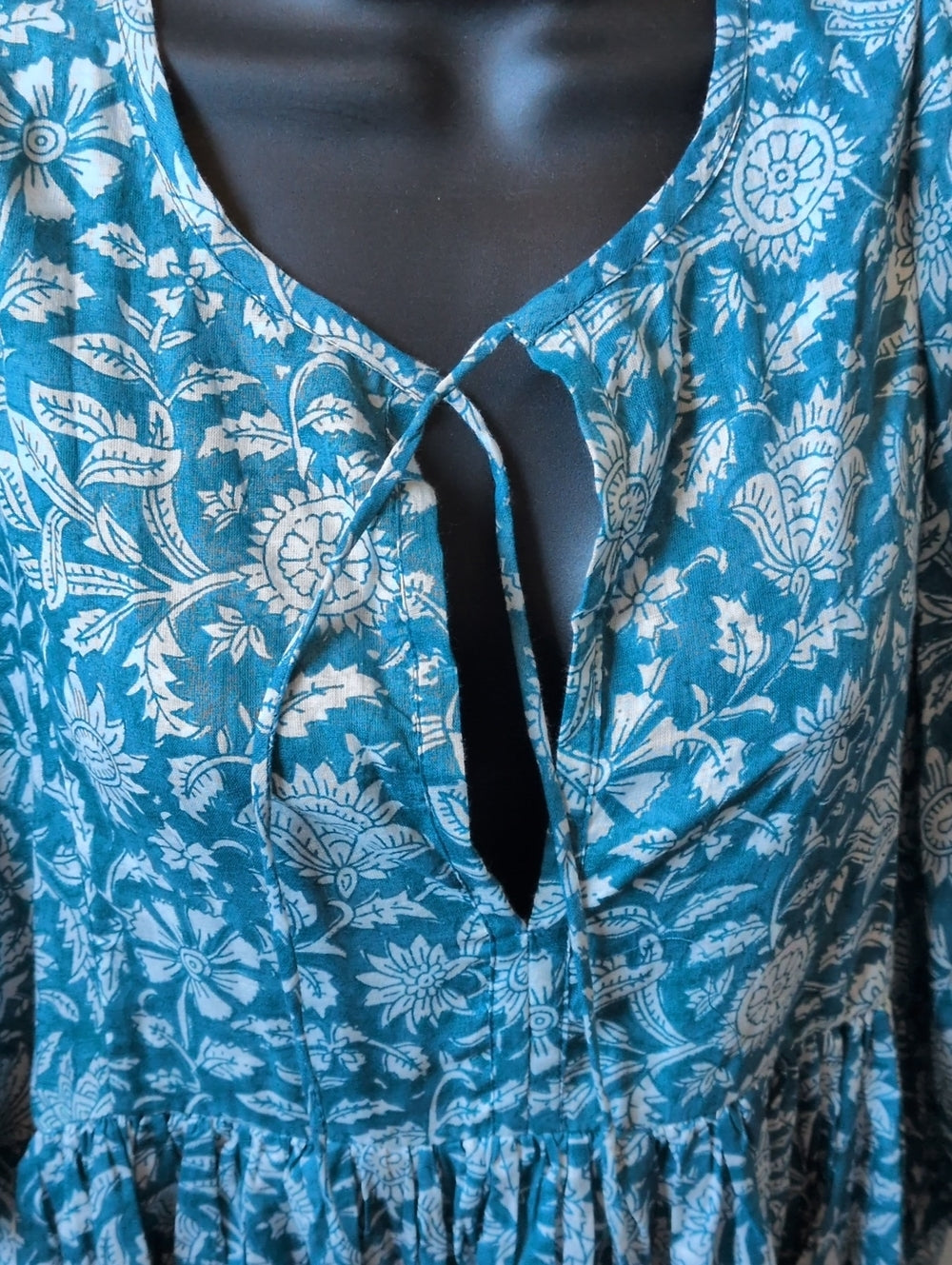 Daughters of India Kyra Midi Dress in Ocean Blue- Small