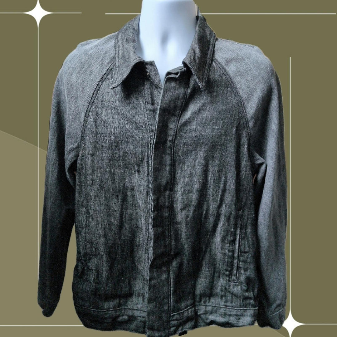 non SSENSE Exclusive Black &Gray Raglan Denim Jacket By Nonfiction - Medium