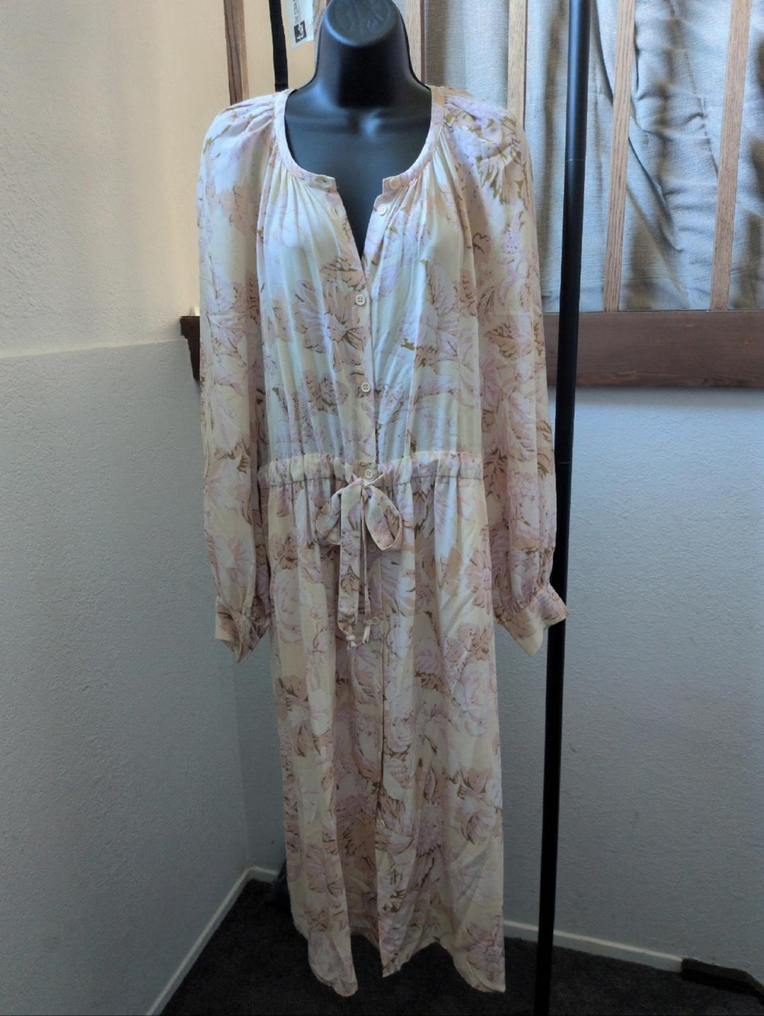 Stine Goya Lydia silk floral long-sleeve midi dress - Medium