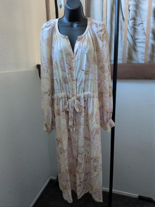 Stine Goya Lydia silk floral long-sleeve midi dress - Medium