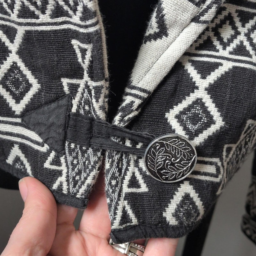 Vintage Flashback Southwestern Native Pattern Cropped Jacket - Medium