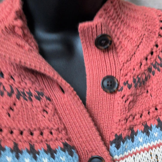 LL Bean Signature Fair Isle Fisherman Sweater In Ducks - Small Petite