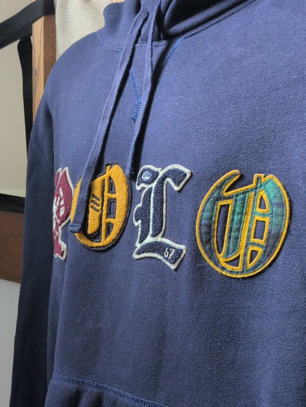Ralph Lauren Polo hoodie  Old English font logo Hoodie - XL